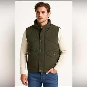 Tommy Hilfiger Olive Puffer Vest XXL 90s CabinCore Adventure Rugged Outdoor